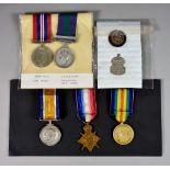 A Quantity of WWI Medals, comprising - group of three 1914-1918 medals, 1914-1915 Star and 1914-1919