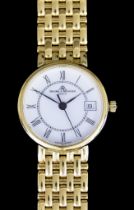 A Lady's Quartz Wristwatch, by Baume and Mercier, Serial No. 1944037, 18ct gold case, 24mm diameter,