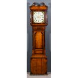 An Early 19th Century Oak and Mahogany Banded Longcase Clock by Sharman of Melton Mowbray, the 12ins