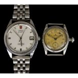 A Early 20th Century Stainless Steel Wristwatch by Rolex, silver metal case, 30mm diameter,