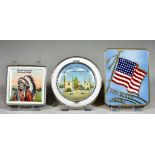 A Quantity of Vintage American Themed Powder Compacts, comprising - a vintage "God Bless America"