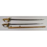 Two 19th Century Dress Swords, comprising - one infantry, retailed by Andrews of London, bright