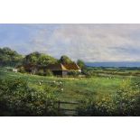 ***Clive Madgwick (1934-2005) - Oil painting - "Kent Landscape Near Hythe", signed, canvas 16ins x