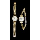 A Lady's 9ct Gold Case Cocktail Watch by Audox, 9ct gold case, 22mm diameter, with 9ct gold