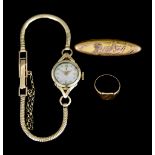 A Lady's 9ct Gold Cocktail Watch, by Tudor, 9ct gold case, 17mm diameter, with silver dial and