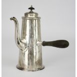 A Late Victorian Silver Cylindrical Chocolate Pot, by James Dixon & Sons, Sheffield 1897, the