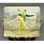A Vintage "Empress" Musica Ballet Powder Compact, 1950's, by Stratton, signed by Baron, playing "The