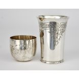 An Elizabeth II Silver Beaker and Small Cup, the beaker by A. Haviland-Nye, London 1969, with flared