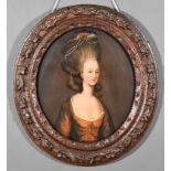 Late 18th Century Continental School - Pair of oil paintings - Half length portraits of a lady and