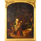 After Gerrit Dou - Oil painting - "The Young Mother (1657)", mahogany panel 19.25ins x 14.5ins,