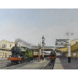 ***Richard L. Ayres (1944-2021) - Five oil paintings - Studies of various locomotives, all signed