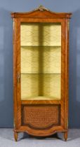 An Early 20th Century French Walnut Parquetry and Gilt Metal Mounted Vitrine, of Louis XVI Design,