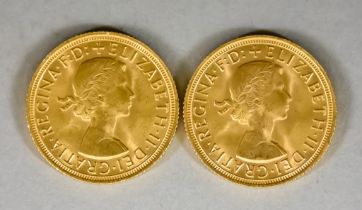 Two Elizabeth II Sovereigns, 1963, both fine