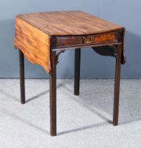 An Early George III Mahogany Pembroke Table, with "butterfly" pattern flaps, moulded edge to top,