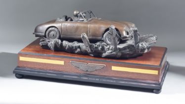 David Fryer (20th/21st Century) - Bronze model - Aston Martin DB2, Circa Early 1980s, drop- head