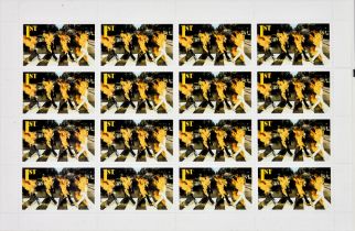 James Cauty (b.1966) - Two prints in colours - "Stamps of Mass Destruction, Abbey Road 1st Class