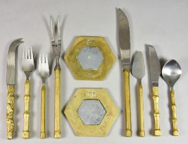 ***David Marshall (born 1942) - A quantity of brass and stainless steel flatware of various