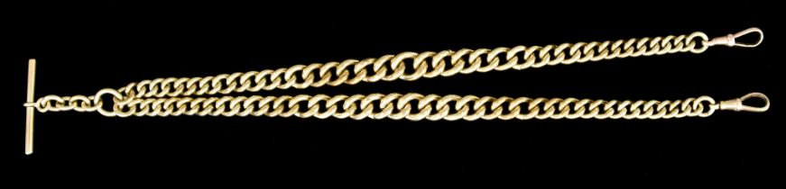 A 9ct Gold Double Albert Watch Chain, 400mm overall, gross weight 99.7g