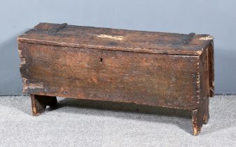 A Late 17th Century Plank Coffer of Small Proportions. 37ins wide x 11.25ins deep x 17.25 ins