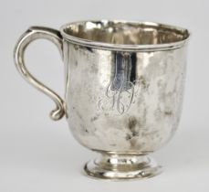 A George II Irish Silver Mug, possibly by Thomas Sutton, Dublin 1734, with moulded rim, the body