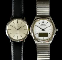 Two Gentlemen's Quartz Watches, comprising - Omega De Ville, stainless steel case, 32mm diameter,