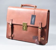 A Flap Over Travel Document Case in Dark Bridle Leather, by Simpson of London, unused with tags