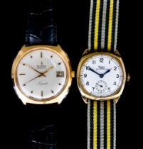 A Yellow Metal Manual Wind Wristwatch, by Rone, model Sportsman, gold case, 30mm diameter, white