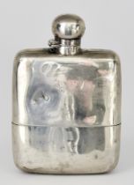 A Late Victorian Silver Rectangular Hip Flask by James Dixon & Sons, Sheffield 1899, of plain form