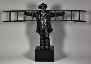 ***Alexander Millar (b.1960) - Limited Edition Painted Resin Sculpture - 'The Angel', 17.5ins high