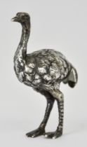A Continental Silver Ostrich, stamped 925, with import mark to B. Muller & Son, Chester 1906, weight