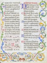 16th Century Continental School - an illuminated leaf of vellum, including Psalms of David, the
