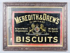 Meredith & Drew's (Ltd) Biscuits Advertising Sign, Late 19th Century, with crown over garter