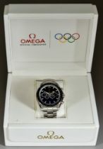 A Gentleman's Automatic Chronograph Wristwatch,  by Omega, Model Speed Master Olympic, Serial No.