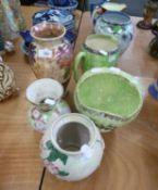 SMALL GROUP OF LUSTRE WARE ITEMS TO INCLUDE; A MALING VASE, ARTHUR WOOD 'ASTORIA' FRUIT BASKET AND