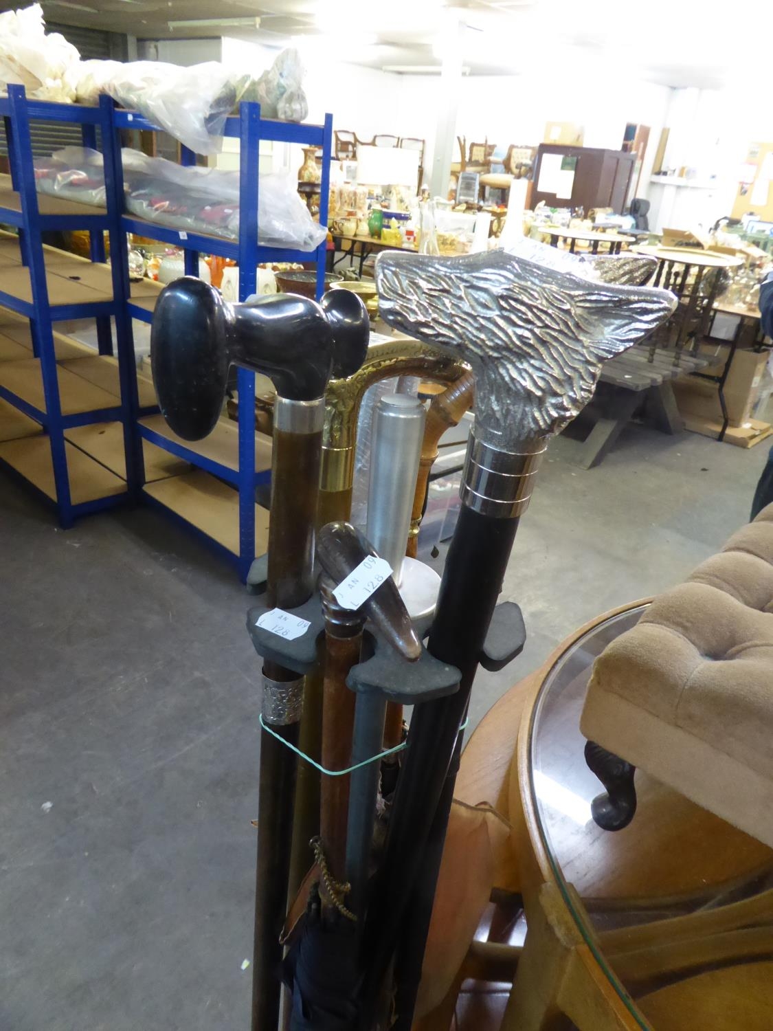 MIXED COLLECTION OF WALKING STICKS AND UMBRELLAS - Image 2 of 2