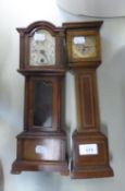 MID TWENTIETH CENTURY MAHOGANY MODEL OF A GEORGIAN LONGCASE CLOCK, WITH SWISS SPRING DRIVEN