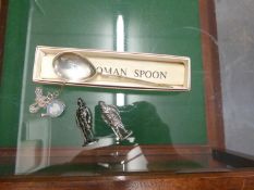 STERLING SILVER REPLICA OF THE ROMAN SPOON, MAKERS MARK F. H. AND CO., TOGETHER WITH A SILVER