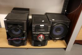 SONY GENEZI HI FI SYSTEM EX99i, INCLUDING I-POD DRAWER AND 3 SPEAKERS