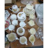A MID TWENTIETH CENTURY PART TEA SERVICES, DRESSING TABLE SET AND OTHER ITEMS
