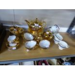 SMALL GROUP OF GOLD LUSTRE TEA AND COFFEE WARES, PLUS OTHER ASSOCIATED CHINA (QUANTITY)