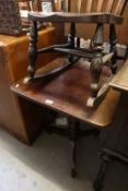 A GEORGE III SNAP TOP SQUARE BREAKFAST TABLE ON TRIPOD BASE