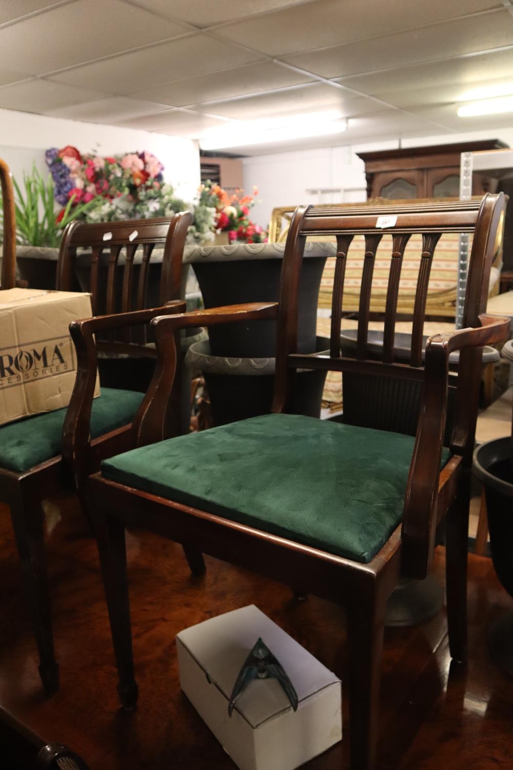 SET OF SIX REPRODUCTION 19TH CENTURY DINING CHAIRS [4+2]