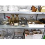 GROUP OF MIXED METALWARES INCLUDING; FLAT-WARES, DRESSING TABLE SET, AND OTHER ITEMS (QUANTITY)