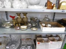 GROUP OF MIXED METALWARES INCLUDING; FLAT-WARES, DRESSING TABLE SET, AND OTHER ITEMS (QUANTITY)