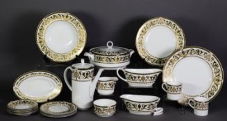 ROYAL WORCESTER FINE BONE CHINA ‘WINDSOR’ PATTERN DINNER AND COFFEE SERVICE for twelve persons, with