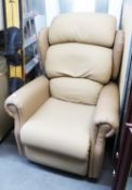 A FAWN HIDE ELECTRONICALLY ADJUSTABLE LOUNGE CHAIR