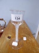 EIGHTEENTH CENTURY COTTON TWIST WINE GLASS