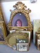 PAIR OF PRINTED OVAL PORTRAITS, IN GILT EFFECT FRAMES PLUS ASSORTED BOOK PRINTS AND MORE (QUANTITY)