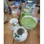 SMALL GROUP OF LUSTRE WARE ITEMS TO INCLUDE; A MALING VASE, ARTHUR WOOD 'ASTORIA' FRUIT BASKET AND