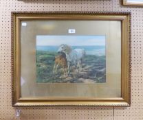 AFTER HENRY WILLIAM BANKS DAVIS COLOUR PRINT OF MARE AND FOAL ‘Mother and Son’ 11” x 16”